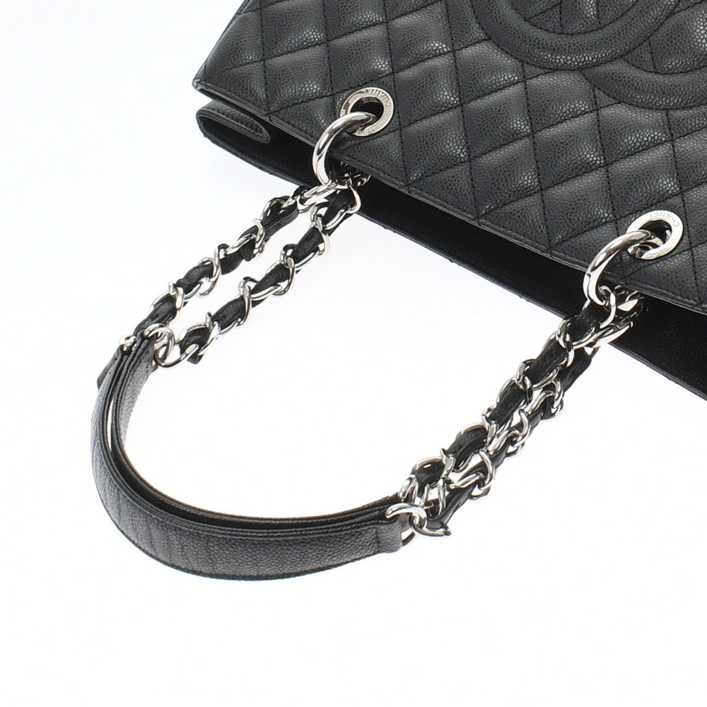 Chanel Matelasse Gst Black Silver Hardware Caviar Skin Tote Bag - Picture 3 of 11